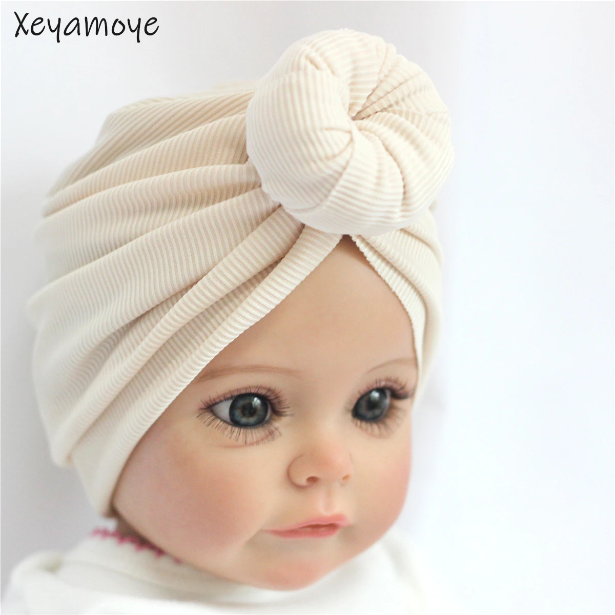 Baby Girls Donut Hat Candy Colors Pink Beanies for Newborn Infant Hospital Hats Snail Pattern Child Cap Turban Infant Cotton Cap