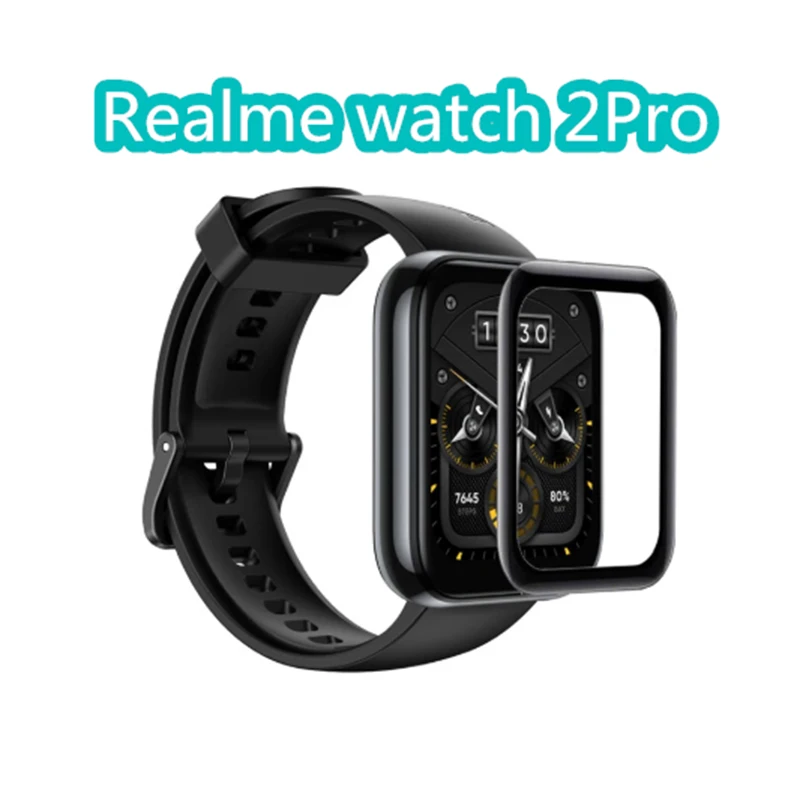 Screen Protector For Realme Watch 2 Pro & 2 Smartwatch Scratch Resistant 3D-Curved Soft Edge Full Coverage Clear Protective Film