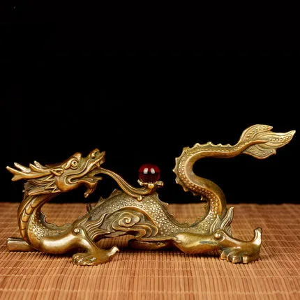 

Pure copper Chinese mascot dragon office study home furnishing Feng Shui Dragon play pearl Spring Festival decoration