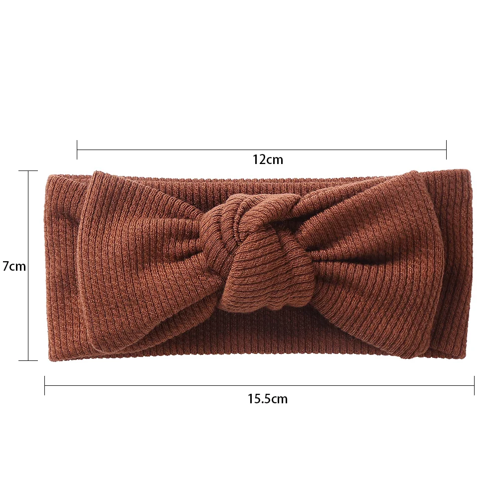 Baby Bow Headband Thick Ribbed Solid Headwrap Autumn Winter Knot Knitted Hair Bands Newborn Boy Girl DIY Hair Accessories