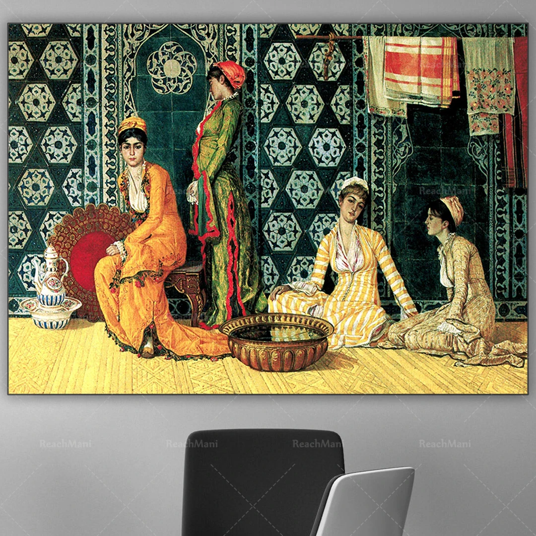 Osman Hamdi Bey-The woman in the harem, modern art wall canvas print poster