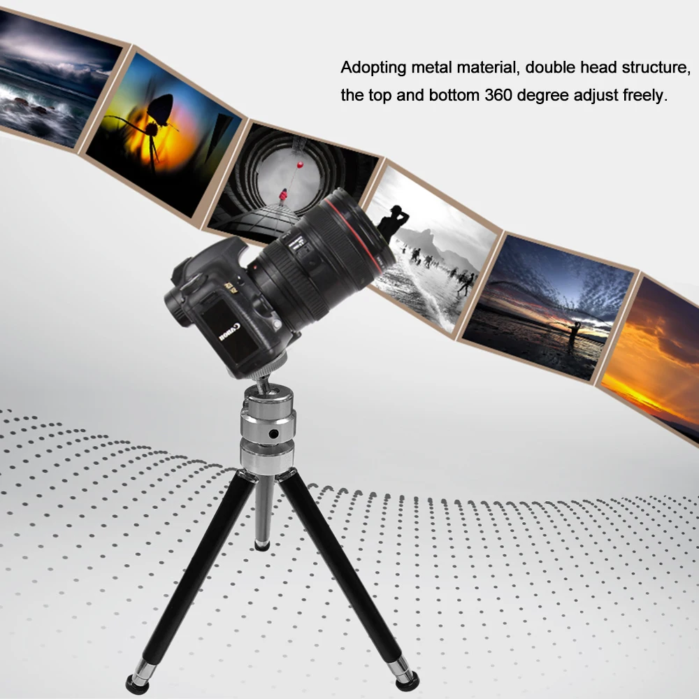 Glory Star 76.8g Black Mini Flexible Projector Tripod Stand Bracket Mini Projector Aluminum Alloy Holder Stand Projetor Tripod