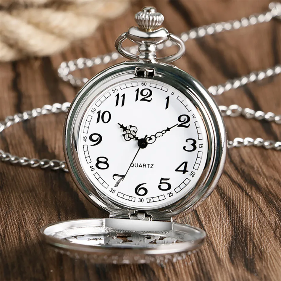 Hollow Exquisite Mermaid Necklace Quartz Pocket Watch Vintage Pendant Watch Arabic Numerals Analog Timepiece Retro Clock Gifts