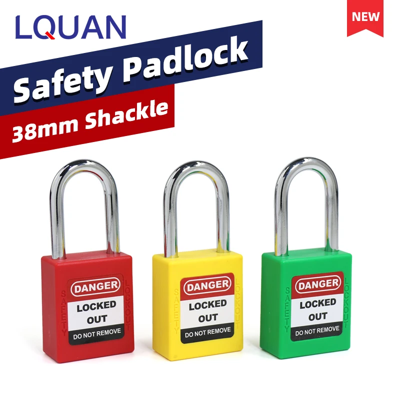 10 Colors 38mm Steel Shackle Industrial Engineering Plastic ABS Body  Safety Padlock