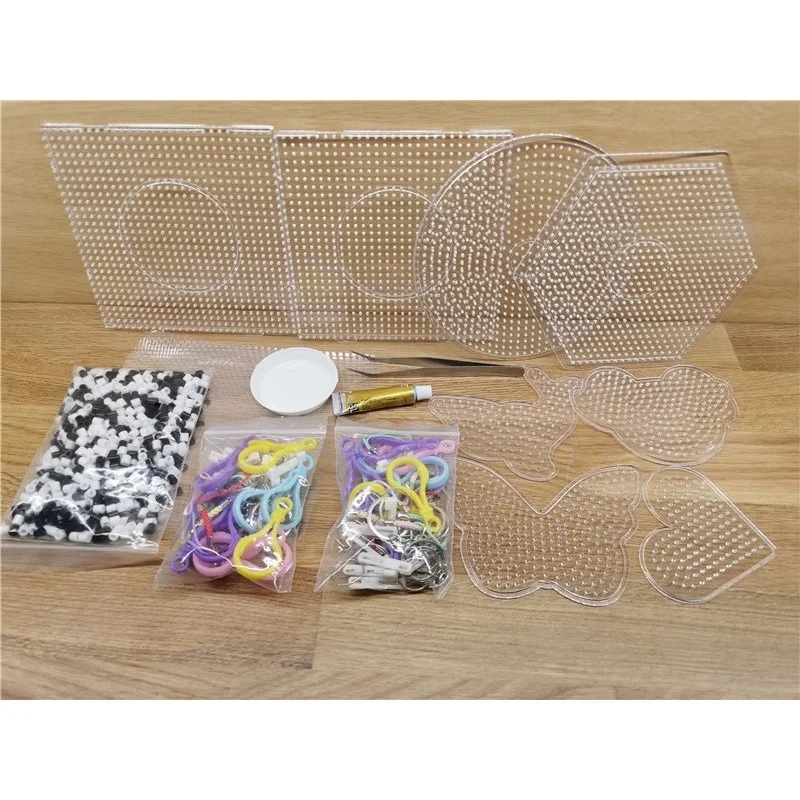 Perler Beads Kit de cuentas Hama, juego completo con tablero de clavija y rompecabezas 3D de hierro, juguete artesanal creativo hecho a mano, regalo para niños, 5mm/2,6mm