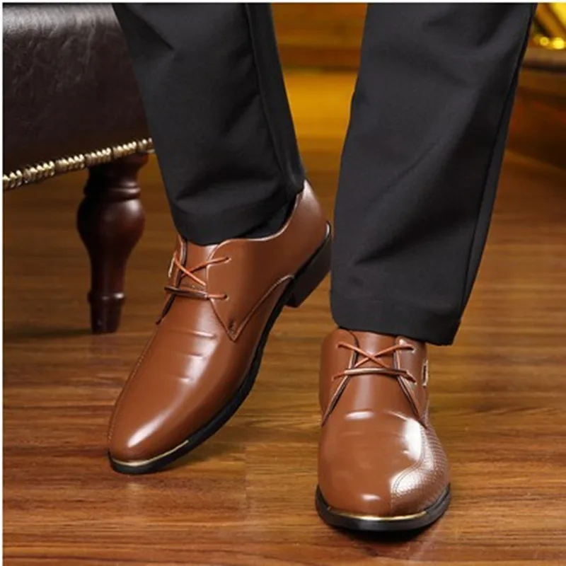 Black Brown Business Wedding Men Shoes Formal Leather Oxford Shoes For Men's Dress Shoes Men Zapatos De Hombre De Vestir Casua