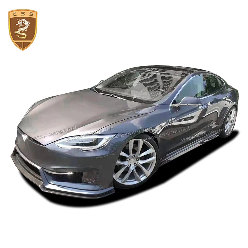 Misura per 2015-2019 Tesla Model S paraurti anteriore refit PD Style FRP bodykit fibra di vetro paraurti anteriore splitter parti decorazione 00672