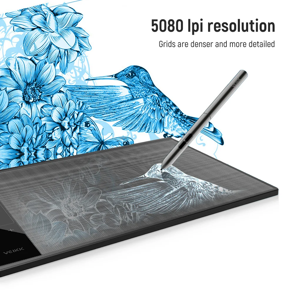 VEIKK A30 Drawing Graphic Digital Tablet  Animation Writing Board 8192 Level  With Battery-Free Pen 4 keys And Gesture Touch