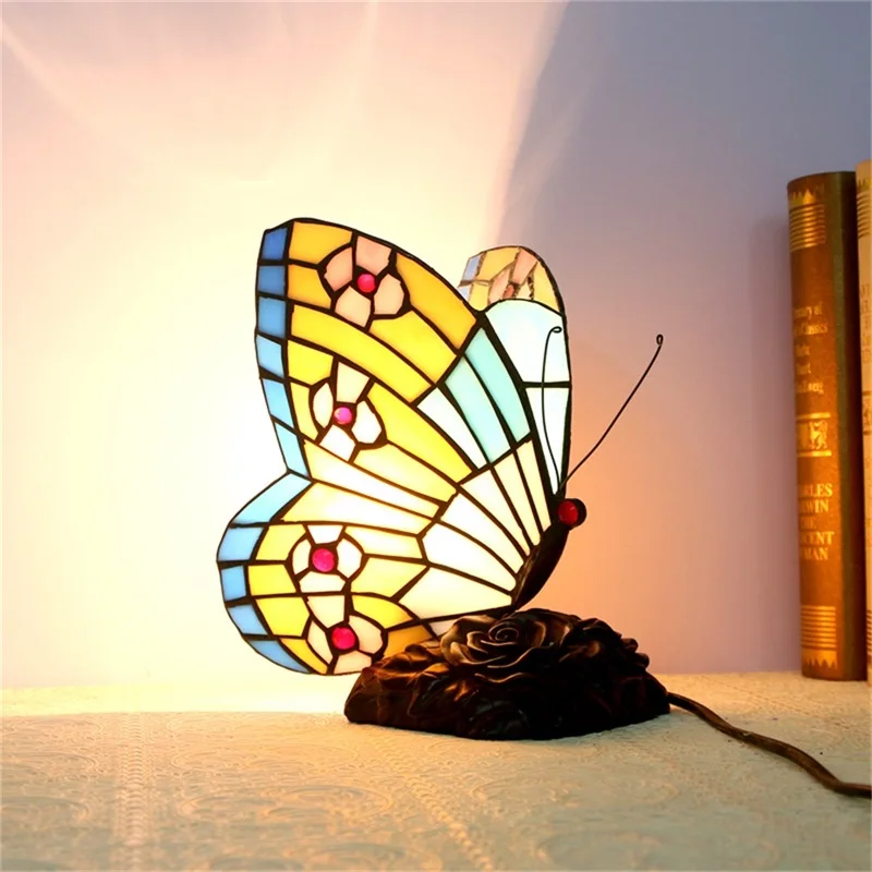 OUFULA New Table Lamps Contemporary Creative Butterfly LED Colorful Desk Light for Home Bedroom Decoration