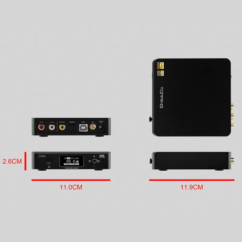 A50S 헤드폰 앰프용 고해상도 오디오 HIFI 디코더, D50s ES9038Q2M * 2 DAC 블루투스 5.0, LDAC D50, DSD512, 32 비트, 768kHz, 신제품