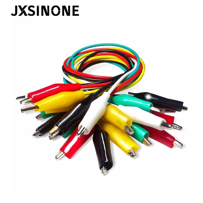 

JXSINONE P102510pcs Alligator Clips Electrical DIY Test Leads Alligator Double-ended Crocodile Clips Roach Clip Test Jumper Wire