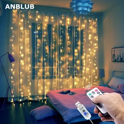 3M LED Curtain Garland USB String Lights Fairy Festoon With Remote Christmas Wedding Holiday New Year Decoration 2024 for Home