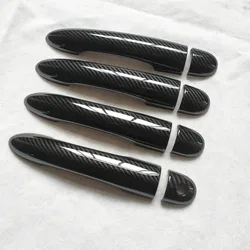 Cubierta de manija de puerta para Renault Clio 3 iii mk3, cubiertas de manijas de plástico, imitación de fibra de carbono