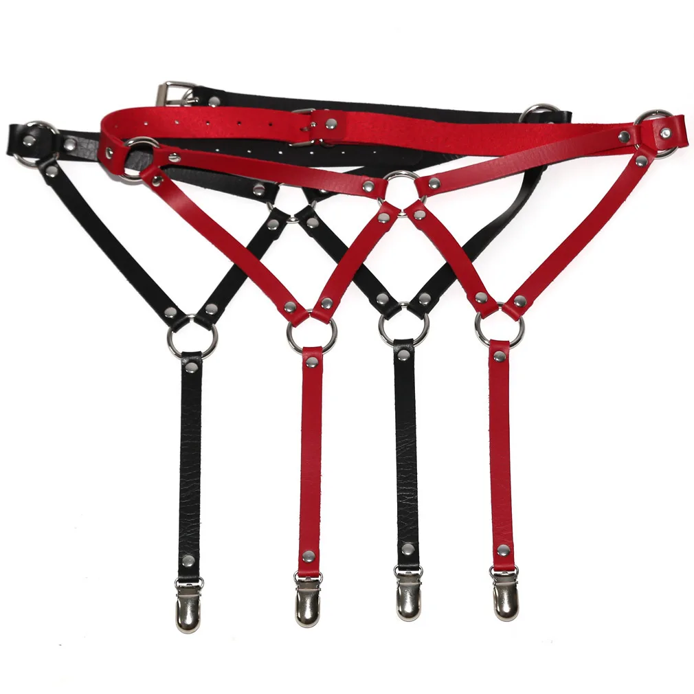 Dây Nịt Thắt Lưng Thun Gót Lót Lồng Suspender Dây Trói Buộc Dây Gothic Phong Cách Punk Sọc Tôn Sùng Chân Cổ Dây