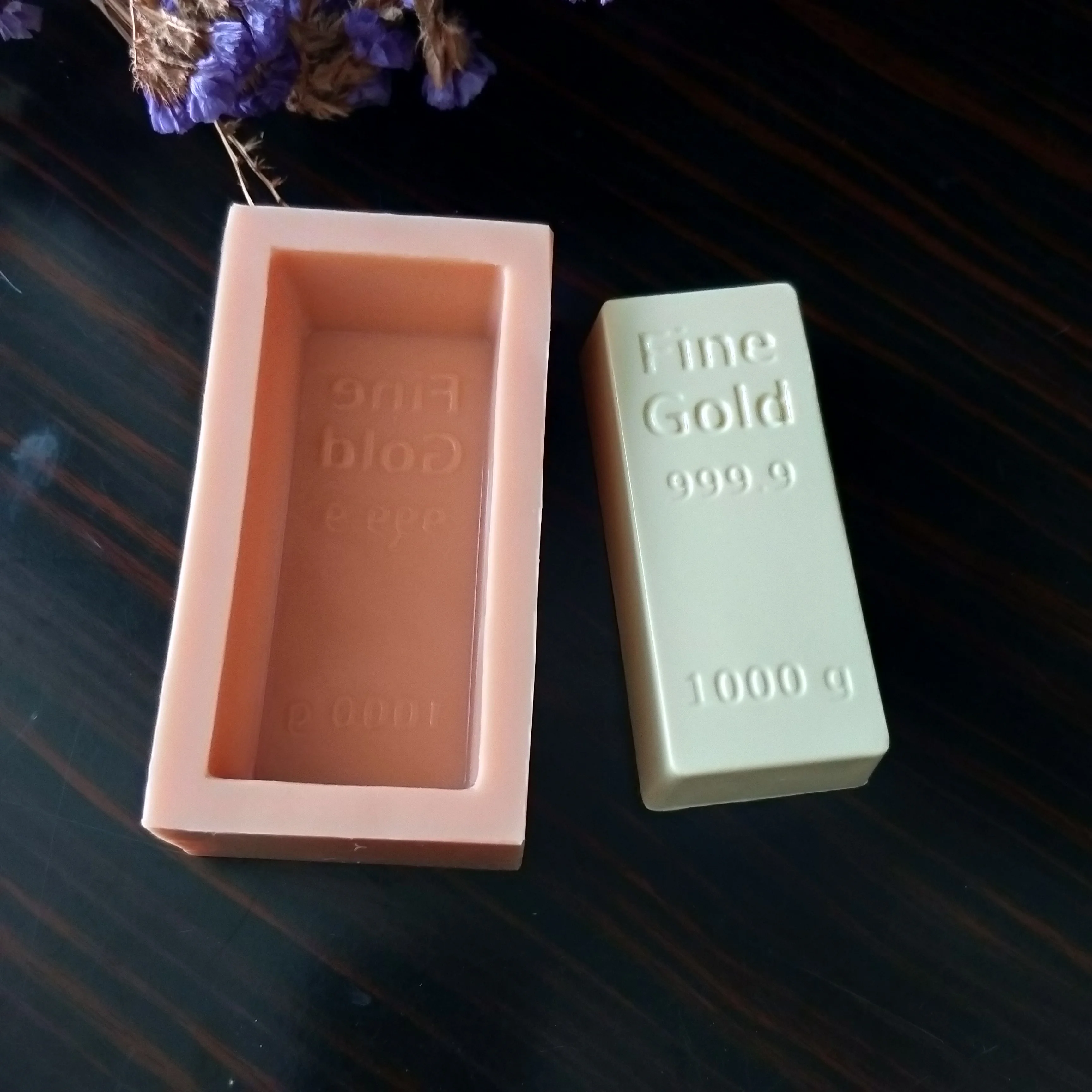 QT0193 PRZY Silicone Mold Fine gold Silicone Fondant Mould bullion Soap Molds gold bar Clay Resin Gypsum Chocolate Candle Mold