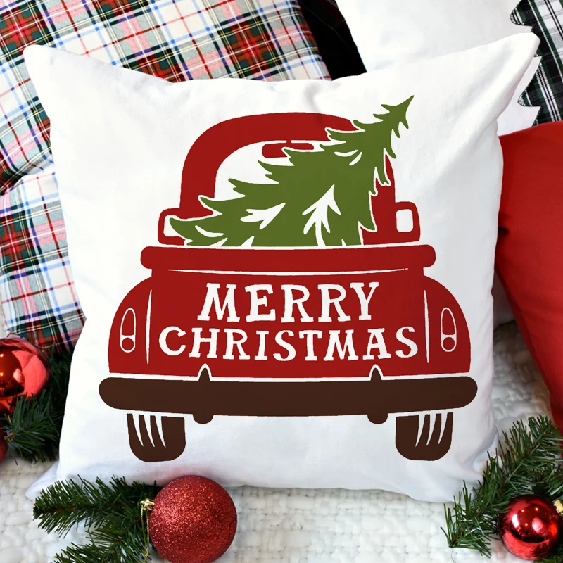 Christmas Pillow Covers Xmas Decorative Farmhouse Buffalo Rainbow Pillowcase Winter Holiday Cushion Case for Home Decor