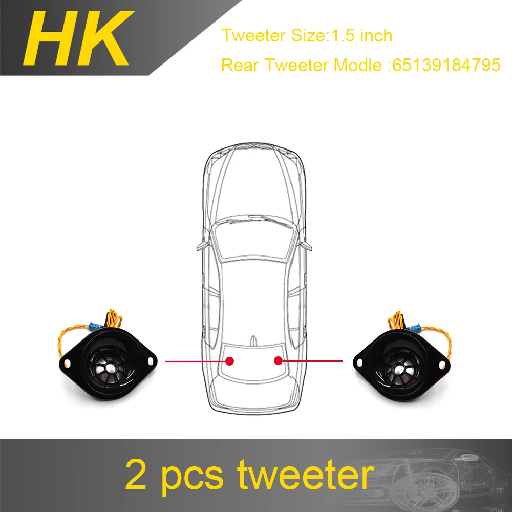 MLNCOU Horn für BMW F10 F11 5er Serie Hochwertiger Lautsprecher Audio-Abdeckung Leistungsverstärker Bass-Hochtöner Mitteltöner Subwoofer Lautsprecher-Kit 4