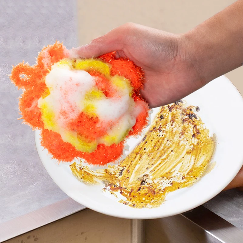 Anti-fat Dishcloth Kitchen Towel Magic Washing Wipes Household Goods Useful Things Scourer New Pot Rags Table Cloth Fruit Shape