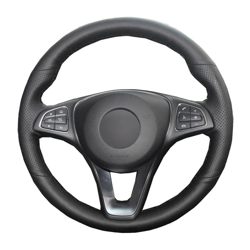 Ручное шитье чехол рулевого колеса автомобиля Обёрточная бумага кожа замша для Мерседес-Бенц Вито III (W447 ) 15-2020 C180 C200 C260 C300 B200 E200