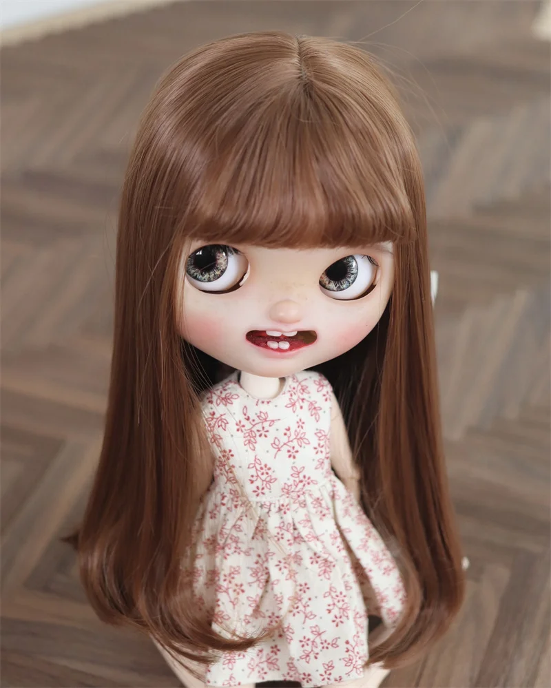 

BJD doll wig suitable for Blythe size small cloth pear flower head high temperature silk multicolor wig doll accessories