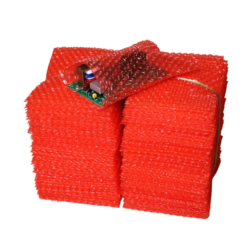 Sobres acolchados e impermeables, bolsa de mensajería de plástico rojo, bolsas de burbujas antiestáticas de componentes electrónicos, paquete de 100 unids/lote