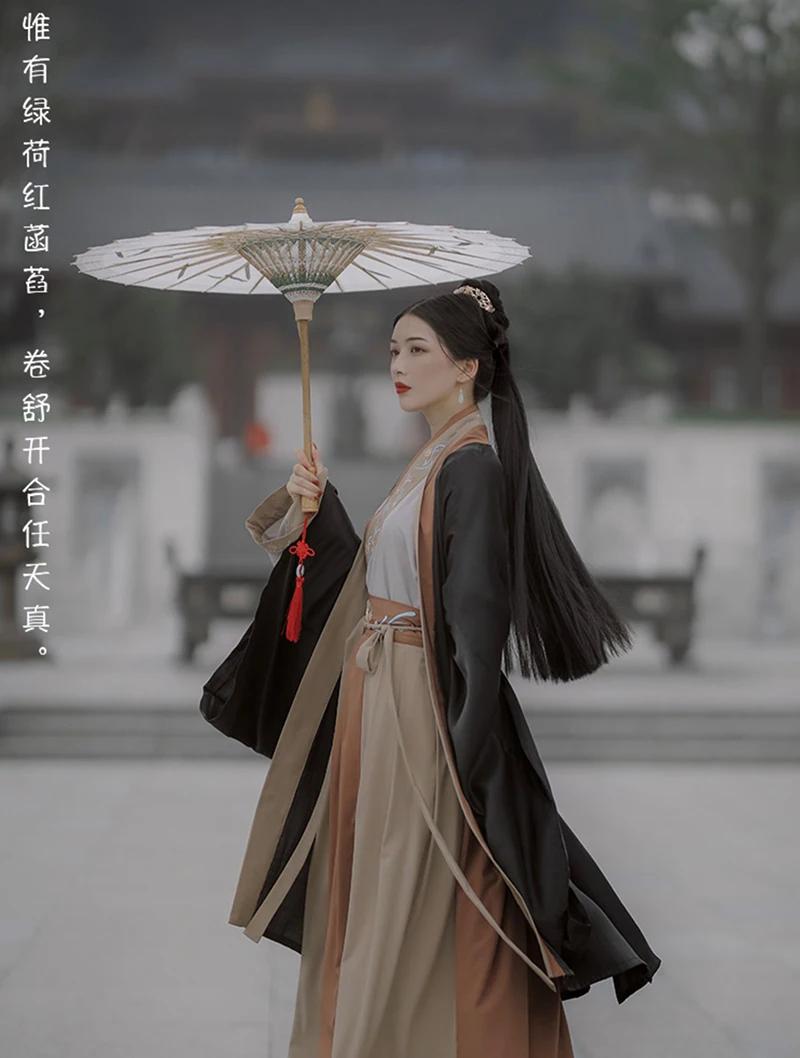 Ancient Chinese Hanfu Women Carnival Cosplay Costume Photography Party Dress Hanfu Black Brown Sets For Women Plus Size