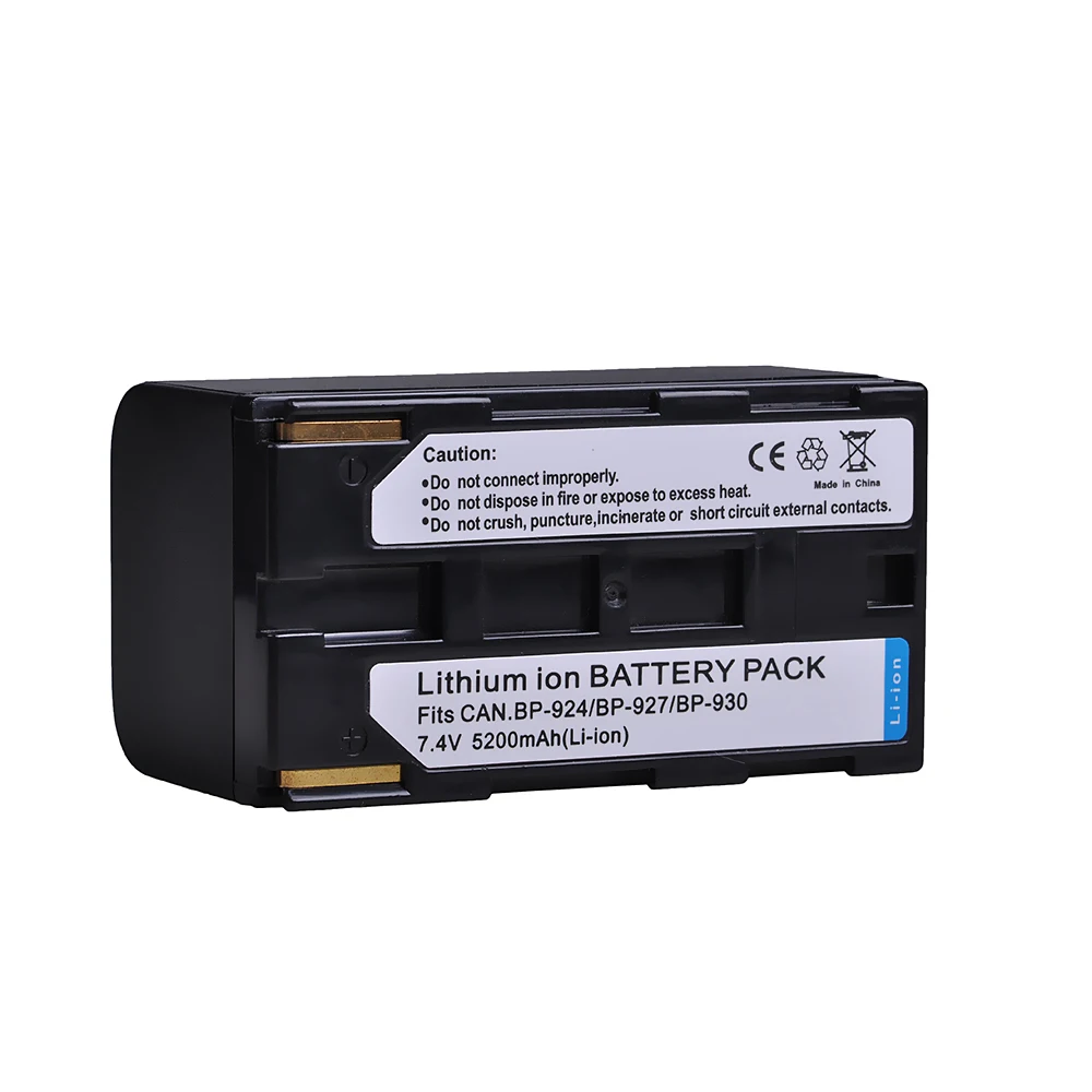 5200mAh BP-924 BP-927 BP-930 BP924 BP927 BP930 akumulator do aparatów Canon ES8600, MV200i, UC-V300,V75Hi, XH-G1,XL-H1,XM2,XV2 kamery