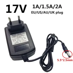 17V Universal Adaptor AC 100-240V To DC 17 V 1A 1.5A 2A Power Supply Converter Adapter5.5*2.5mm 5.5*2.1mm EU US UK AU Plug