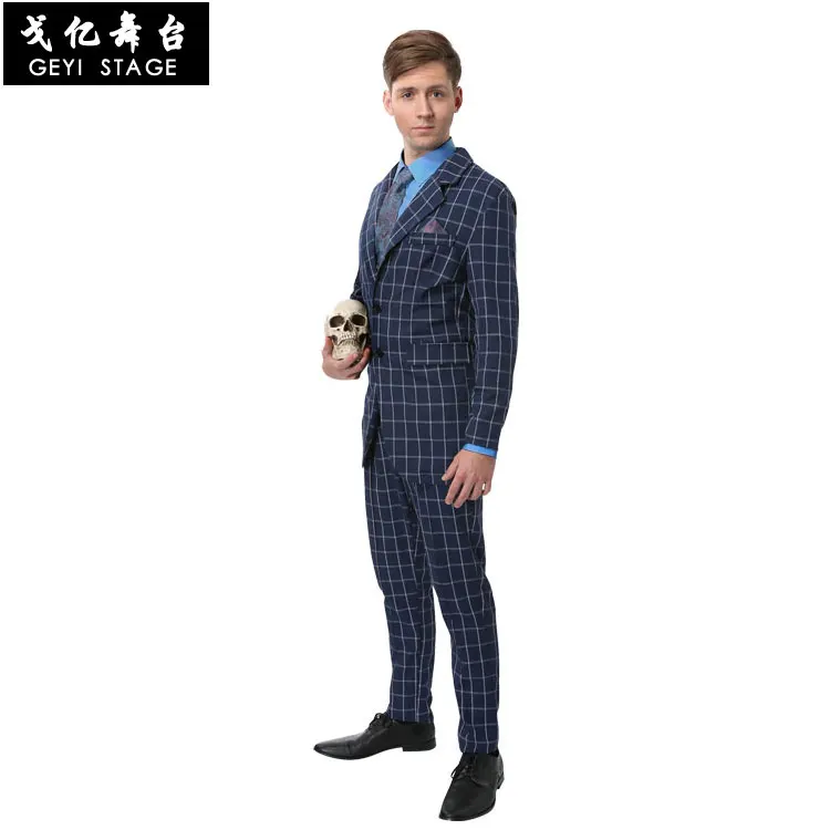 Halloween Stage Show Man Gentleman Costume American Movie The Silence of the Lambs Character Play Hannibal Cosplay Costume