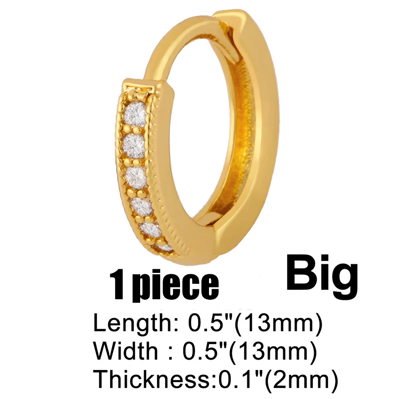 OCESRIO DIY Gold Small Single Row Zircon Earrings Hooks For Women With Small White Stone Crystal  Earring Jewelry erha067