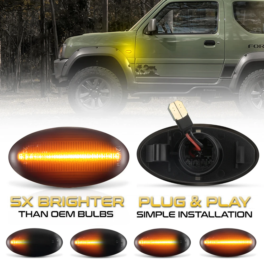 

LED Dynamic Turn Signal Side Marker Light For Suzuki Grand Vitara Vtarai Jimny Swift SX4 S-Cross APV Arena XL7 Alto Fiat Sedici