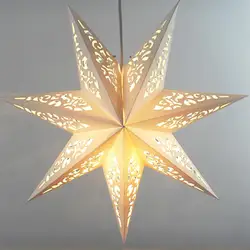 45cm Paper Hanging Lamps Stars Hollow Out Star Party Light Window Grille Home Bedroom Night Light Garden Hanging Christmas