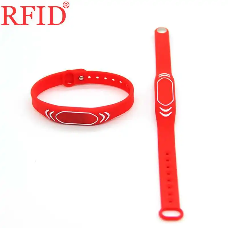 Id 125Khz EM4100 TK4100 Alleen Lezen Polsband Verstelbare Keyfob Rfid Silicagel Rode Waterdichte Access Control Card Snelle Verzending 1