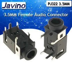 10pcs PJ322 3.5mm Female Audio Connector 5 Pin SMT Headphone Jack Socket PJ-322 PCB Mount Stereo Jack