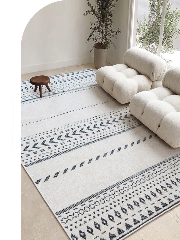 Nordic Ins Light Luxury Living Room Carpet And Rug Modern Minimalist Bedroom Rug Morocco Striped Coffee Table Floor Bedside Mat