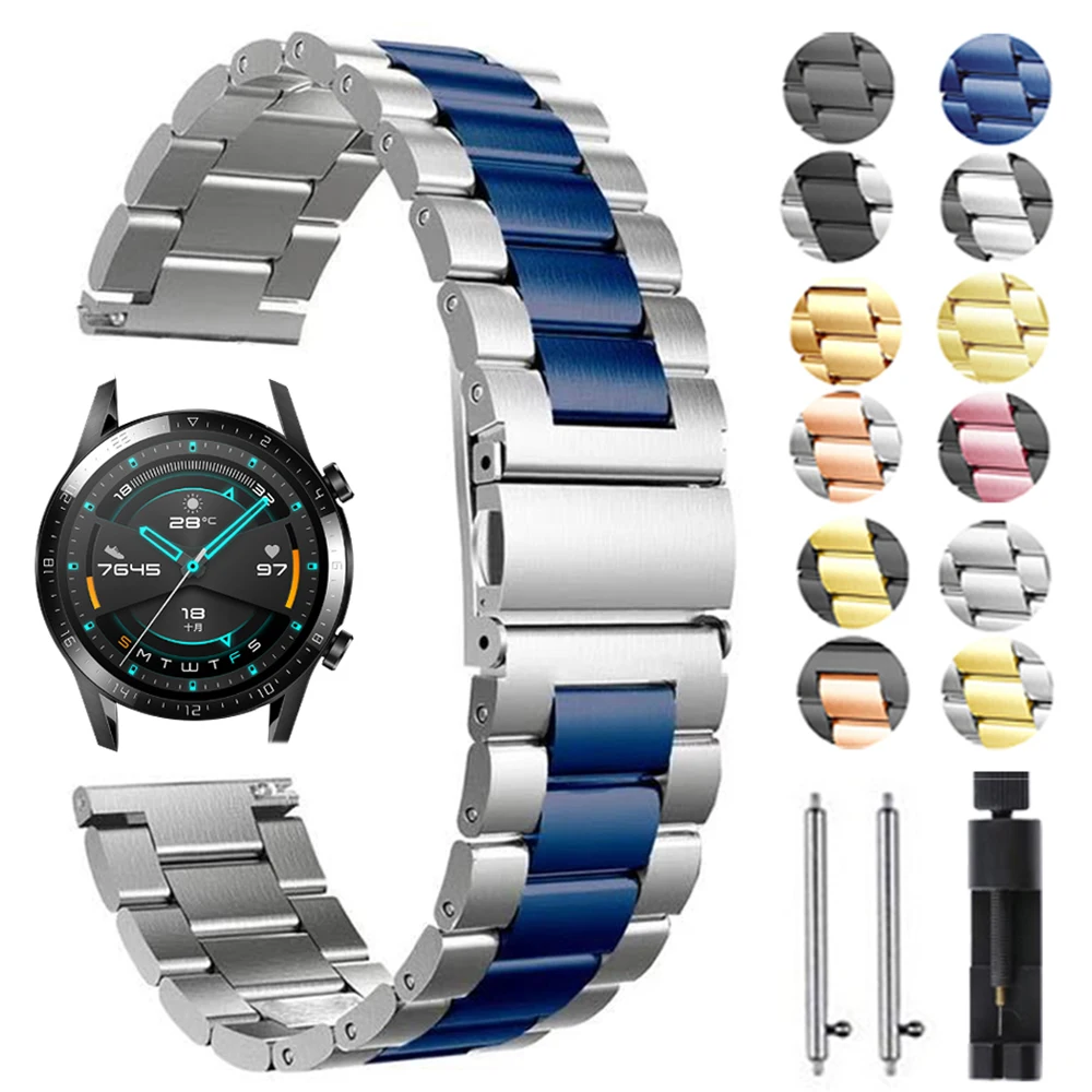 Metal Wrist Strap For HUAWEI WATCH GT 2 GT2 46mm 42mm Band Bracelet for HONOR Magic ES Watch 20mm 22mm Stainless Steel Watchband