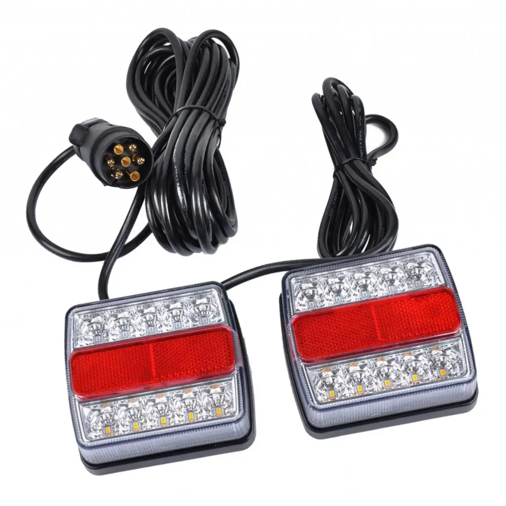 12V wodoodporny LED światła przyczepy Stop/wskaźnik/ogon zestaw oświetleniowy czerwony + biały