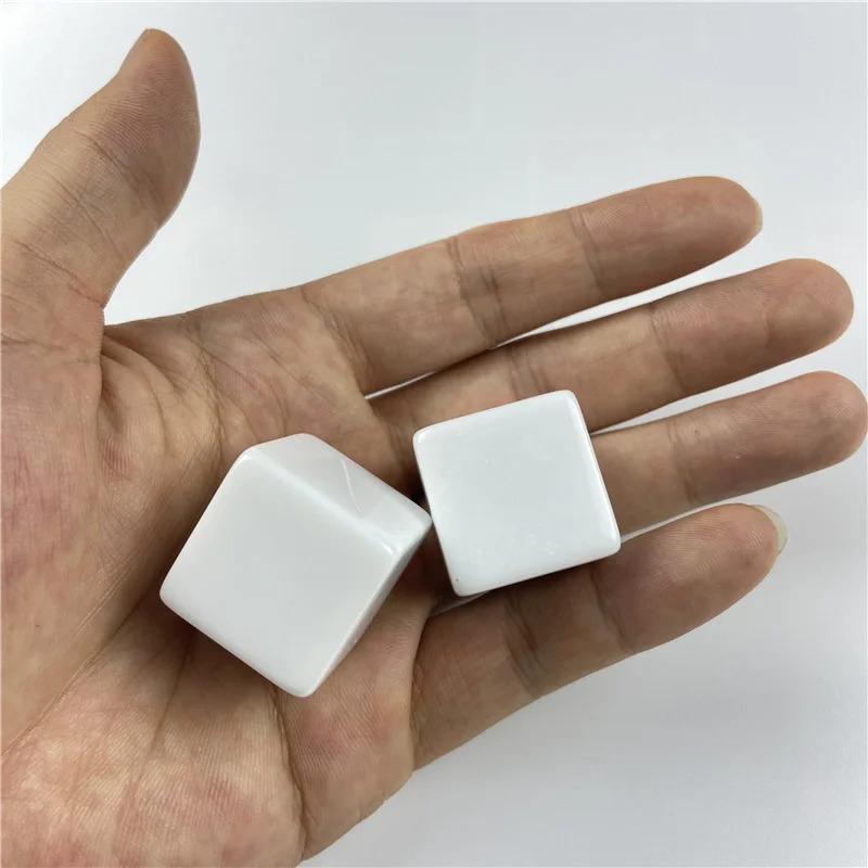 

22/25mm 5pcs White Blank Dice Set Acrylic Vertical Angle D6 Blank RPG Dice Write DIY Carving Children Teaching Dice Board Game