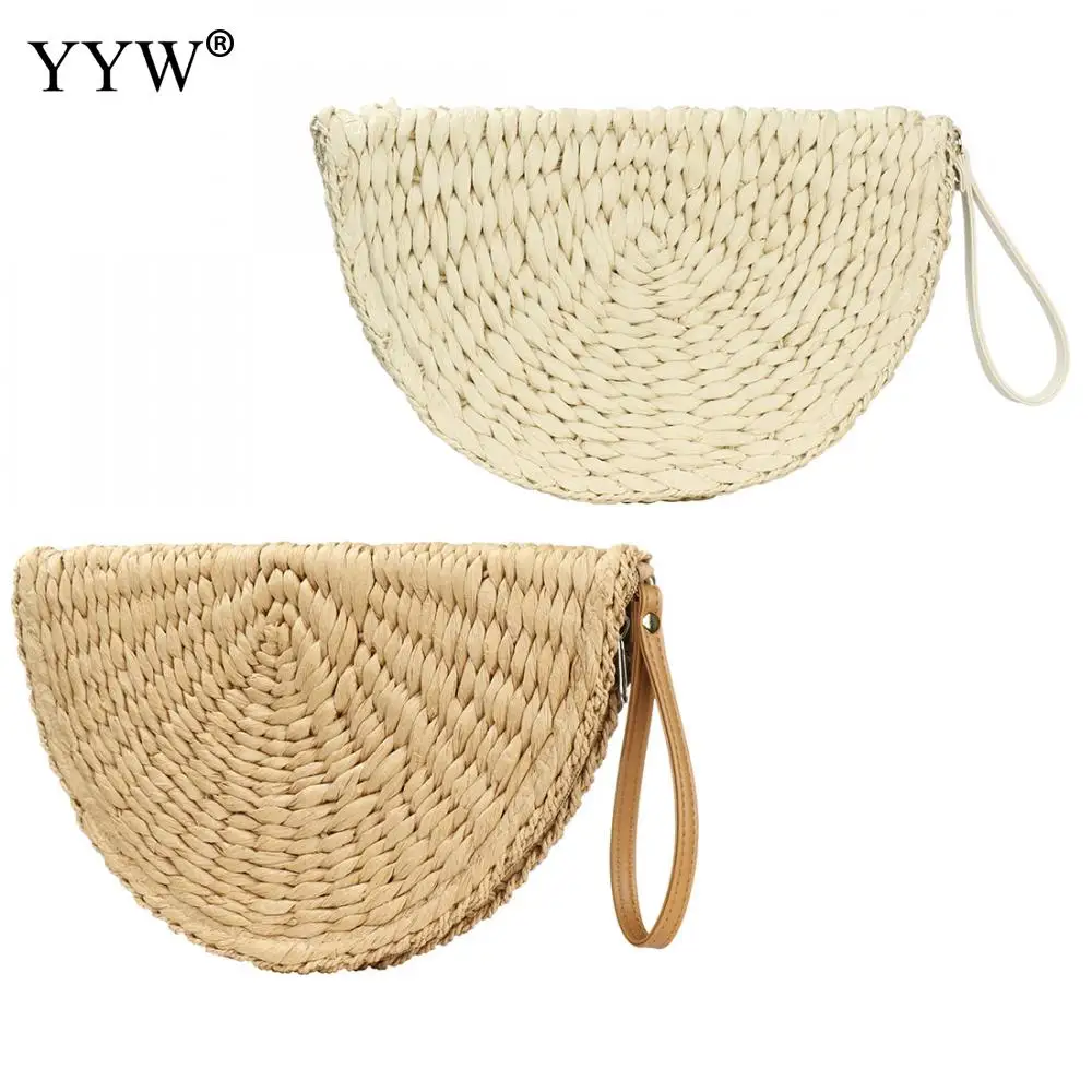 Straw Bags Clutch 2024 Bags for Women Straw Bag Leather Handle Straw Bags Tote Summer Beach in Handbags Straw Bag Personalized