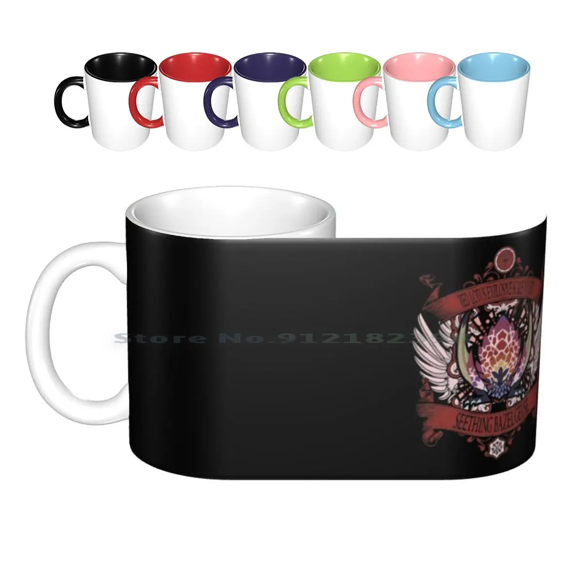 Seetthing-tazas de café de cerámica de edición limitada, taza de té de la leche, Monster Hunter World, Monster Hunter