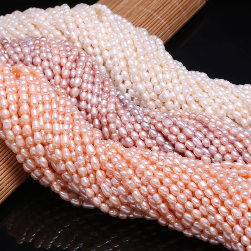 A Freshwater Pearl Rice-shaped Loose Beads 36 Cm For DIY Bracelet Earring Necklace Sewing Craft Jewelry Accessory