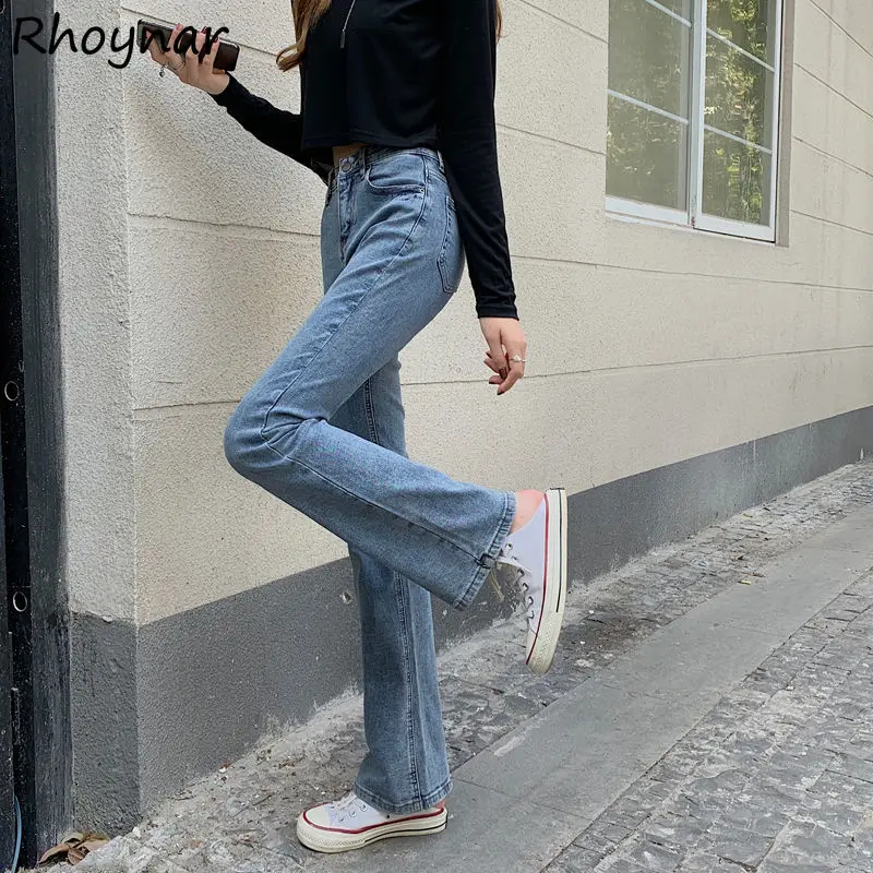 

Flare Jeans Women Denim High Waist Korean Style Leisure All-match Students Streetwear Chic Fashion Lady Vintage Clothes Female