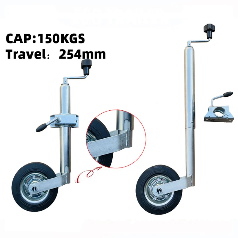 Ego trailer High quality Europe type 48mm trailer jack jockey wheel, trailer stand with clamp top wind,48mm tube, trailer parts