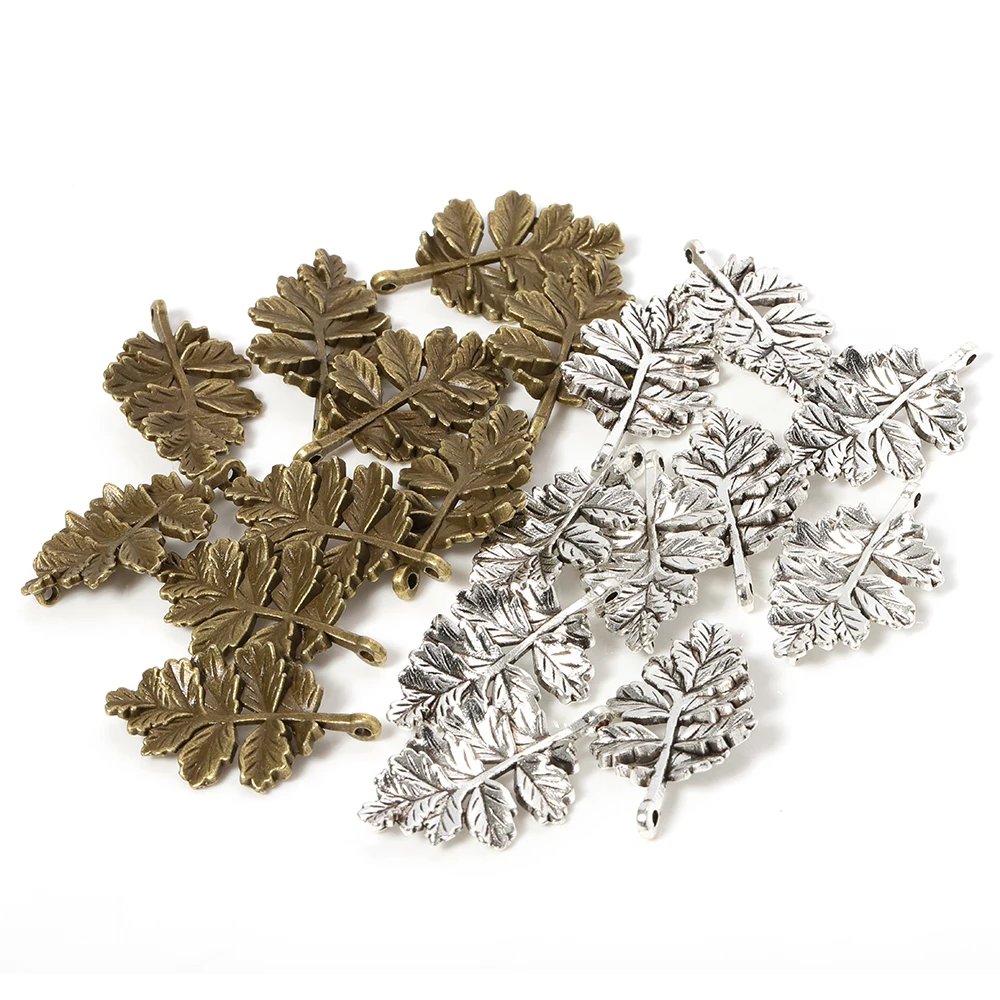 10pcs 20x31mm Antique Bronze Maple Leaf Charm Pendants for DIY Necklace Jewelry Making Components Handmade Craft Wholesale