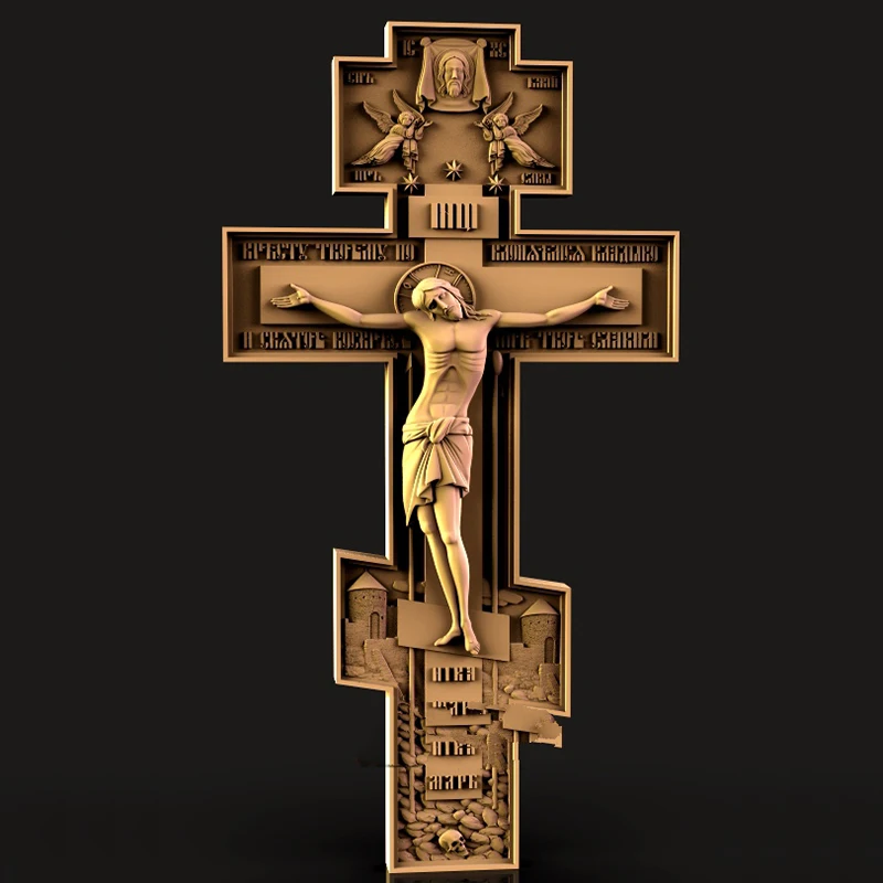 STL Relief 3D Model Religion Cross Jesus for CNC Router Artcam Aspire Cut3d 3D Printer Bas Relief