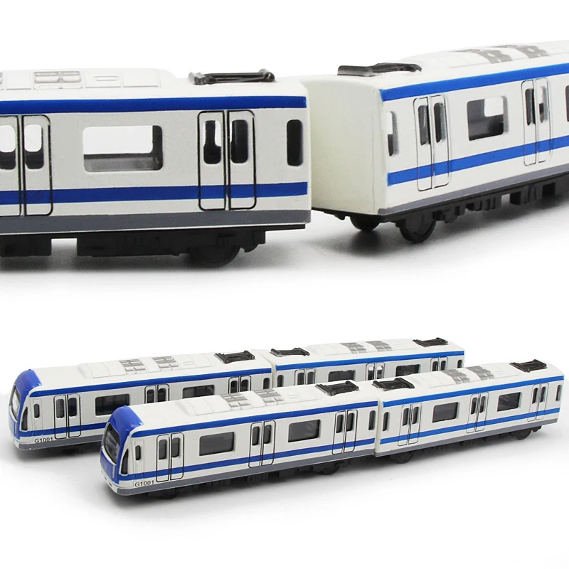 4pcs/Lot Alloy Train Model High-speed Rail Subway Pull Back Magnetic Kids Toys Car Model Toy Track Train Toys for Children Gift