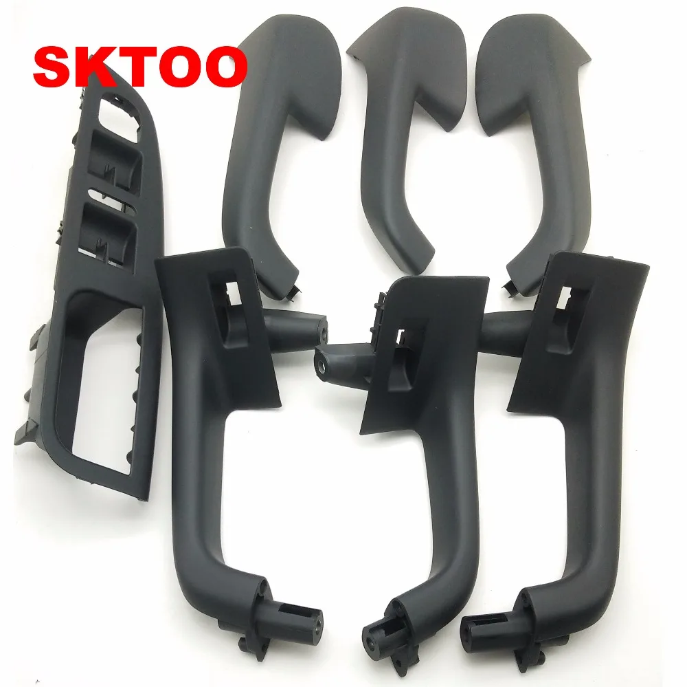 

7 PCS Black Interior Door Handle Grab Window cover switch Mask For VW Volkswagen Golf 5 GTi MK5 Jetta inner armrest 1K0 868 040B