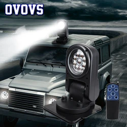 OVOVS LED Search Light Remote Control Marine Search light 360 Degree With 4D Foldable Spotlight for Boat Car Off Road