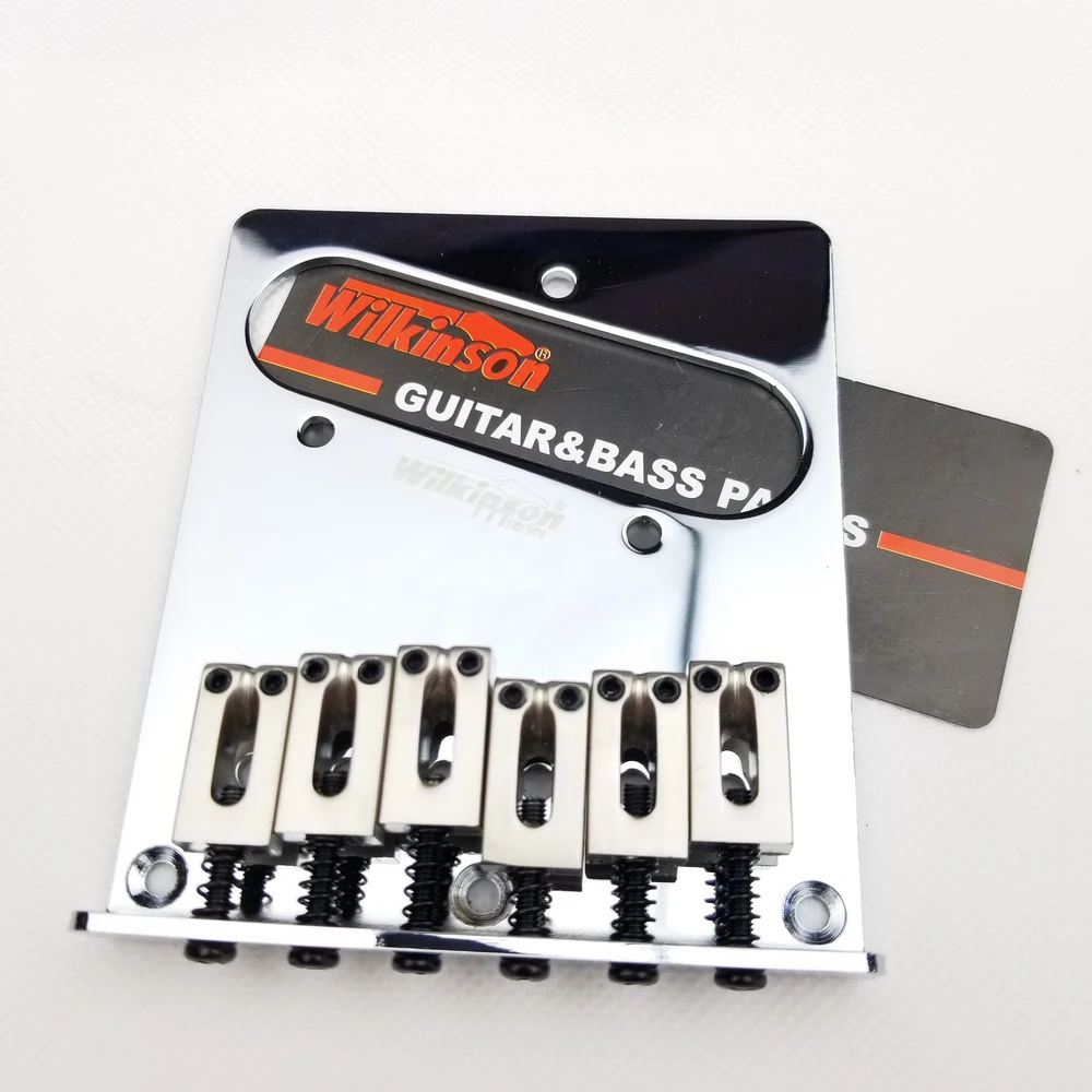 Wilkinson 52,5mm(2-1/16 zoll) 6 sättel Moderne Tele Brücke für American Standard Telecaster Gitarre Chrome WOT03 – Detail 3
