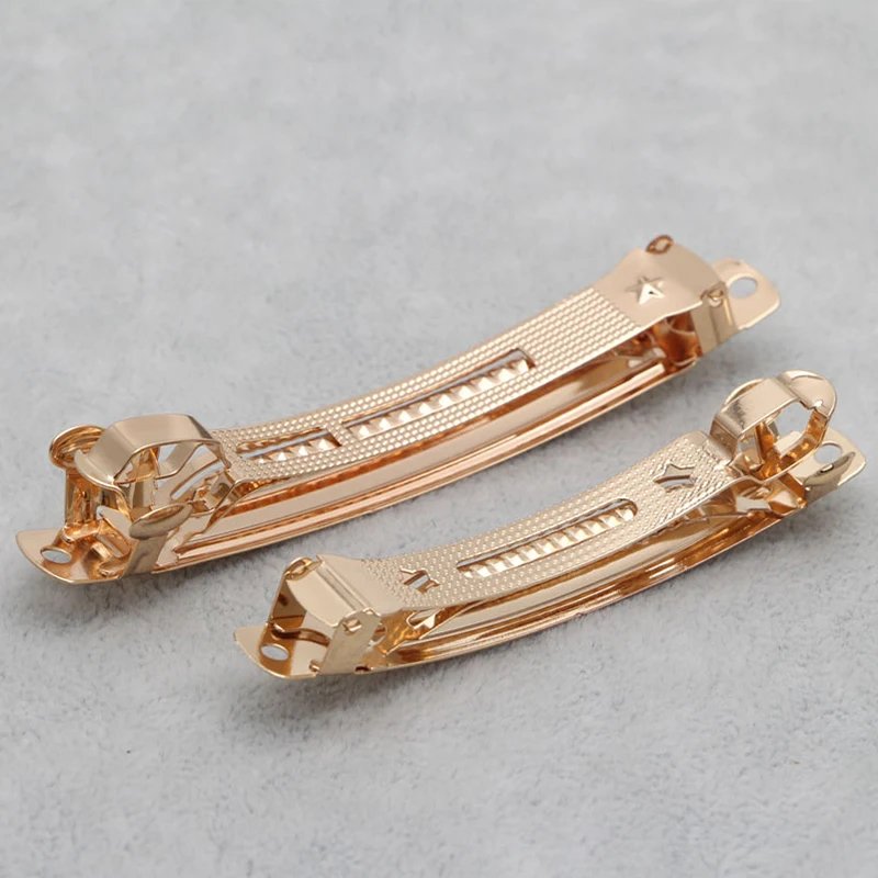 10pcs kc Gold Plated Spring Hair Clips Hairpin Base Automatic Hairclip Setting for Jewelry Making Blank Barrette Diy Bow Hairpin tandorio nh35 pt5000 diver men s watch 39mm pvd plated 200m water resist automatic movement dial sapphire crystal